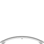 334 Curved Track Three Ceiling Supports