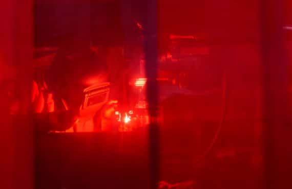 Red Welding Curtains