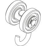 341 Nylon Roller 1/2" Hook