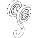 344 Steel Ball Bearing Roller 1" Hook