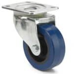 4" Soft Rubber Wide Blue Swivel Caster