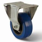 4" Soft Rubber Blue Rigid Caster
